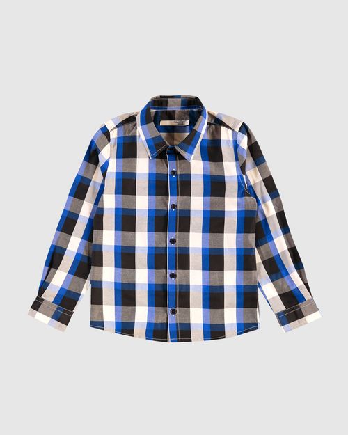 Camisa Infantil Menino Xadrez Em Tricoline Malwee Kids