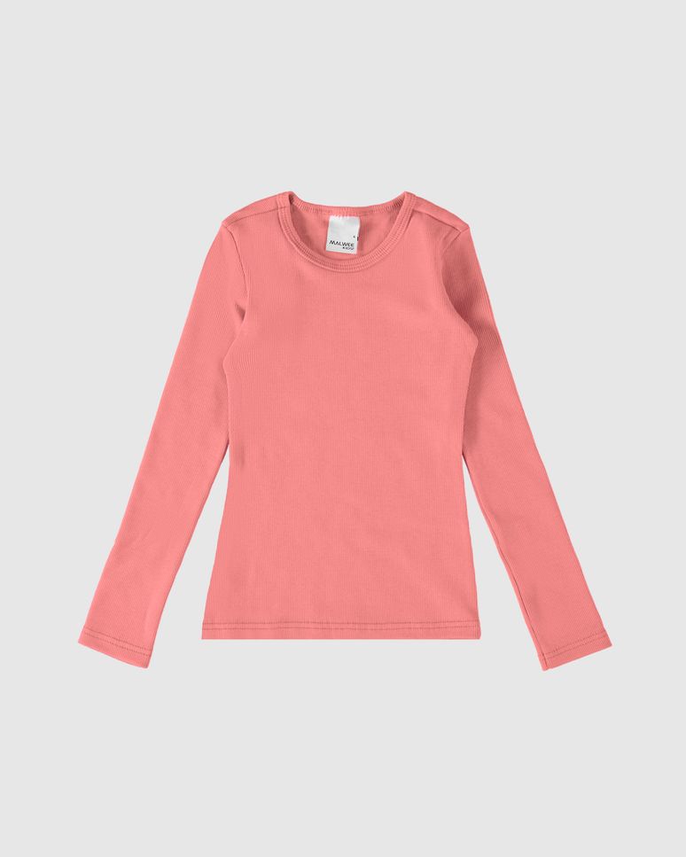 Blusa Infantil Menina Decote Redondo Manga Longa Em Ribana Malwee Kids