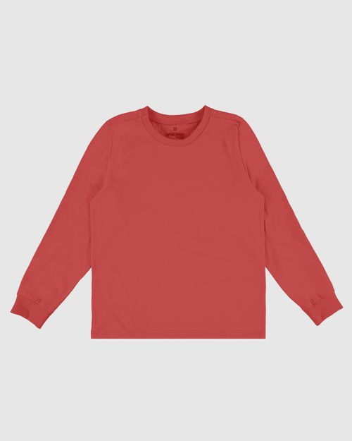Camiseta Infantil Unissex Manga Longa Em Algodão Malwee Kids