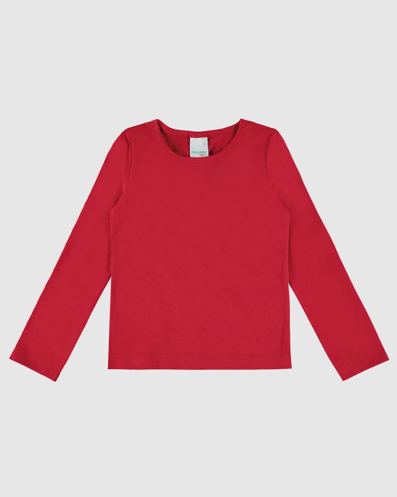 Blusa Infantil Menina Manga Longa Em Algodão Malwee Kids