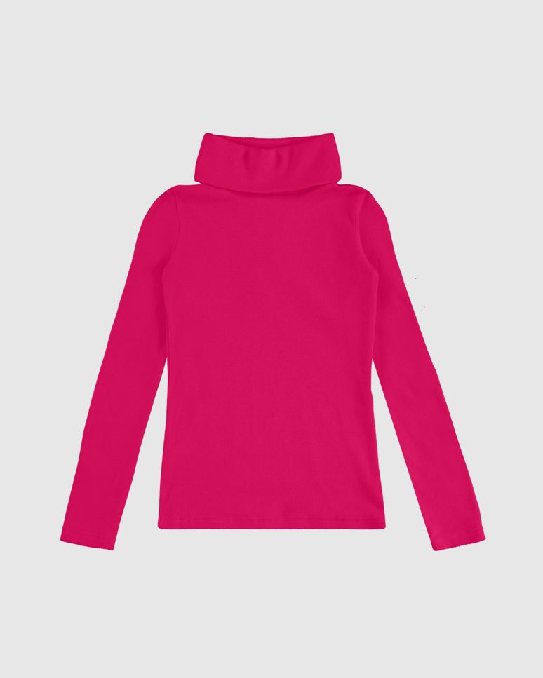 Blusa Infantil Menina Gola Alta Manga Longa Em Ribana Malwee Kids