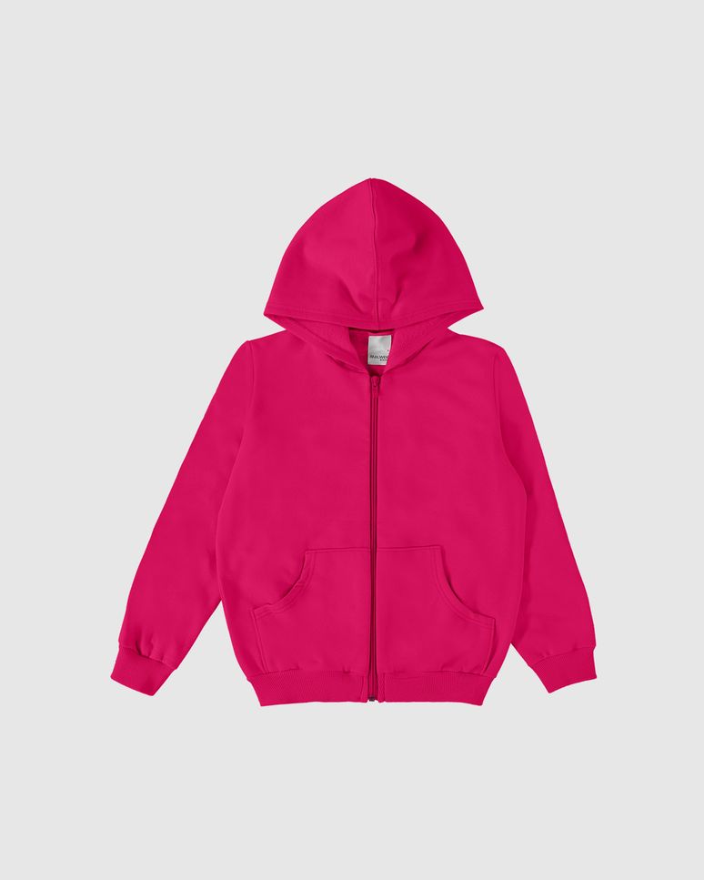 Jaqueta Infantil Unissex Com Capuz Em Moletom Flanelado Malwee Kids