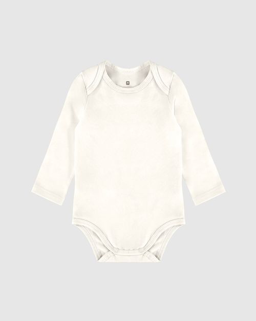 Body Bebê Manga Longa Abertura Entrepernas Em Algodão Malwee Kids