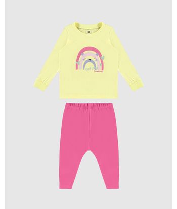 Conjunto Infantil Menina Calça Saruel Em Moletinho Malwee Kids