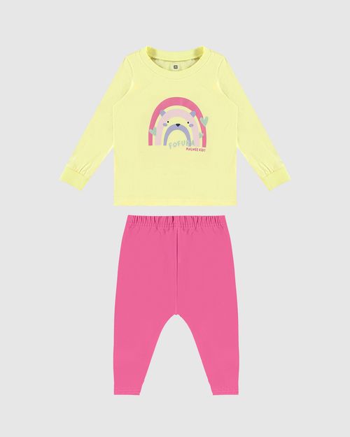Conjunto Infantil Menina Calça Saruel Em Moletinho Malwee Kids