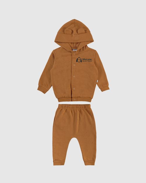 Conjunto Infantil Menino Casaco Com Capuz + Aplique Malwee Kids
