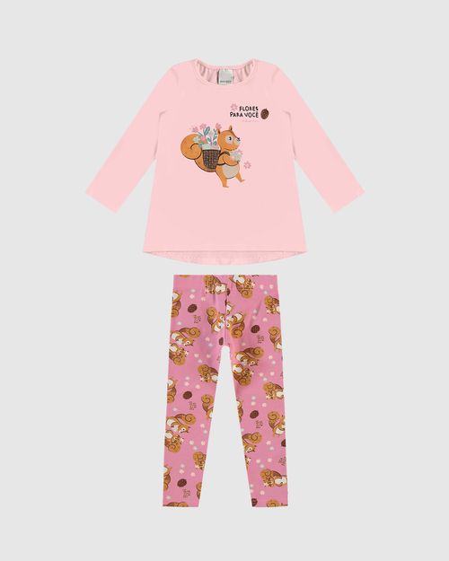 Conjunto Infantil Menina Flores Para Você Em Algodão Malwee Kids