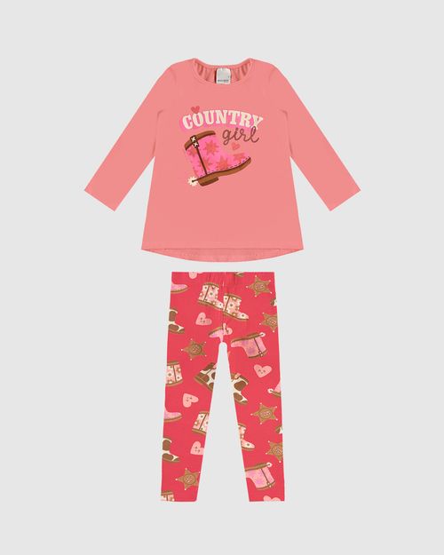 Conjunto Infantil Menina Country Girl Em Algodão Malwee Kids