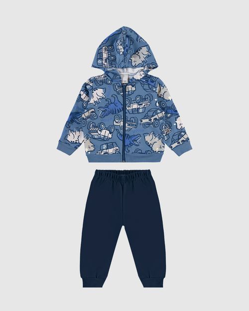 Conjunto Infantil Menino Jaqueta E Calça Em Moletom Flanelado Malwee Kids