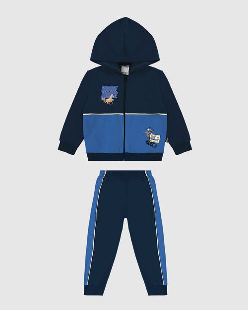 Conjunto Infantil Menino Jaqueta Brave Horse Moletom Flanelado Malwee Kids