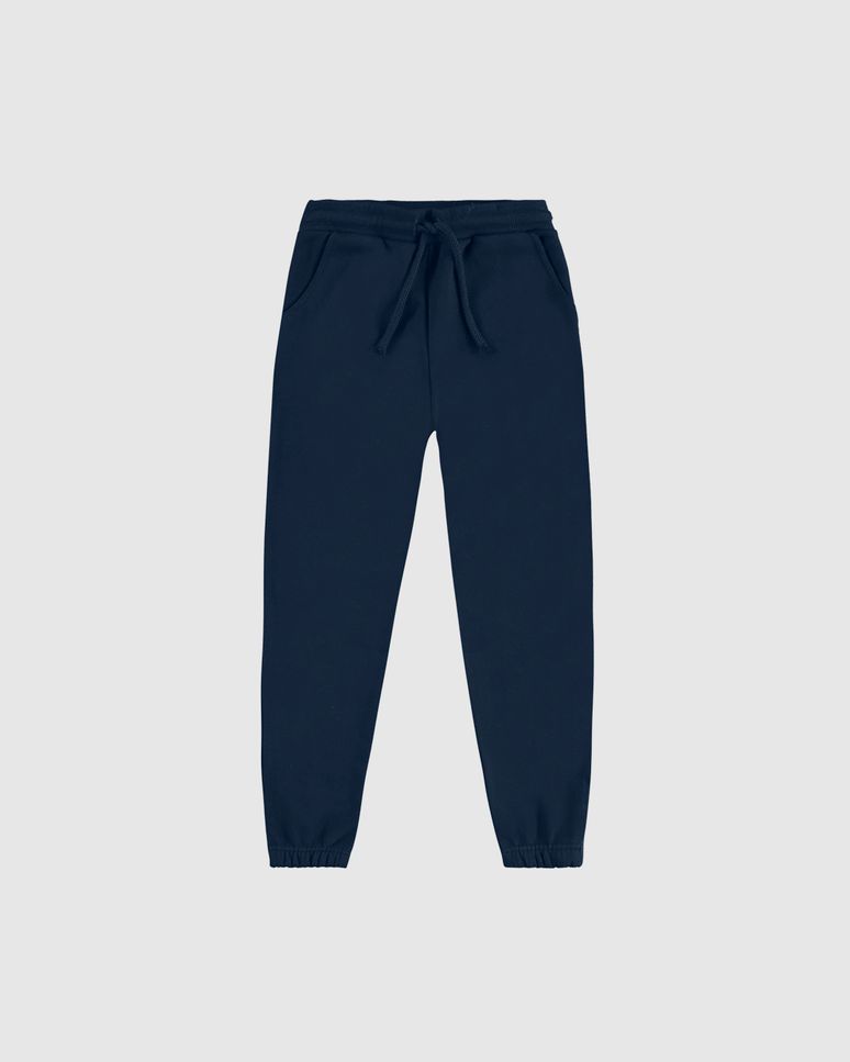 Calça Infantil Unissex Jogger Cadarço Frontal Moletom Flanelado Malwee Kids