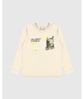 Camiseta Infantil Menino Manga Longa Limits Em Algodão Malwee Kids