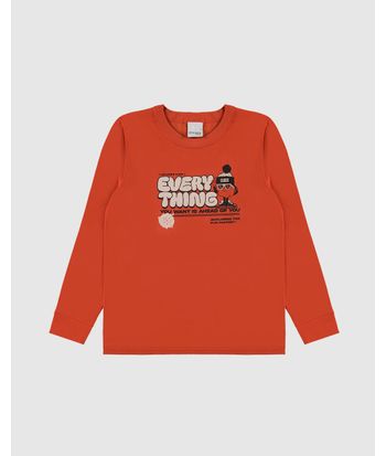 Camiseta Infantil Menino Manga Longa Everything Em Algodão Malwee Kids