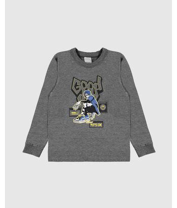 Camiseta Infantil Menino Manga Longa Good Day Em Algodão Malwee Kids