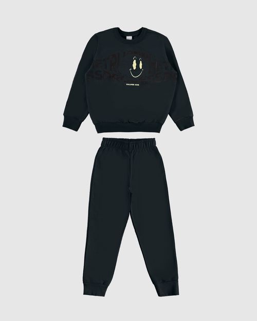 Conjunto Infantil Menino Blusão E Calça Em Moletom Flanelado Malwee Kids